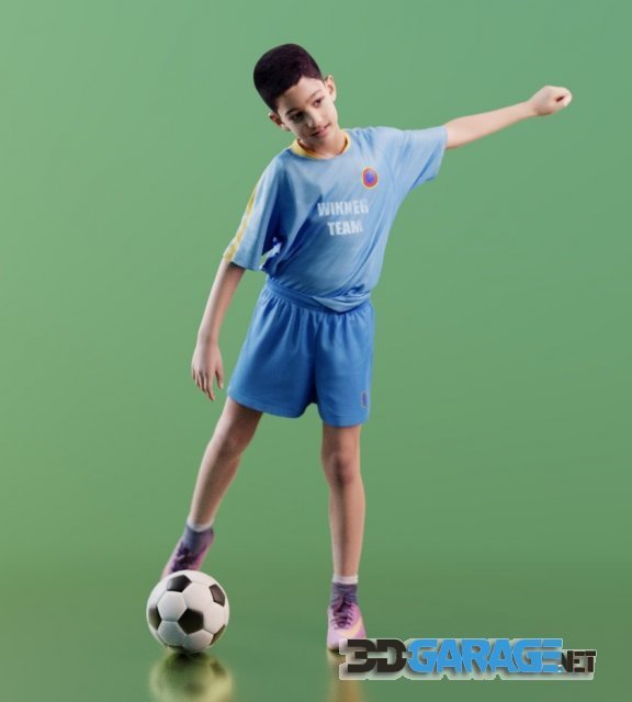3D-Scan People – Boy Amal with a soccer ball