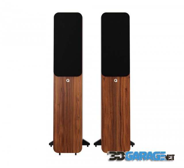 3D-Model – 3050i Walnut Floor Standing Speakers by Q Acoustics