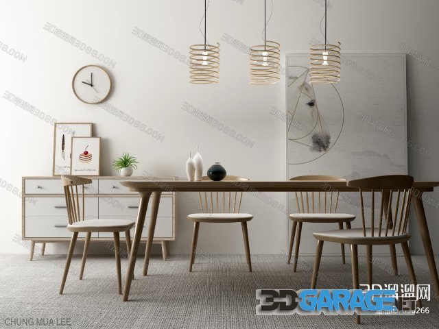 3D Model Dining Tables And Chairs 52