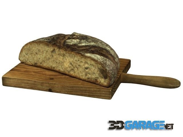 3D-model – Half round bread