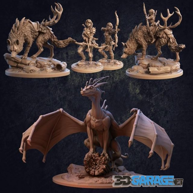 3D-Print Model – The Dragon Trappers Lodge – Indigo Fae and Trapper Pack