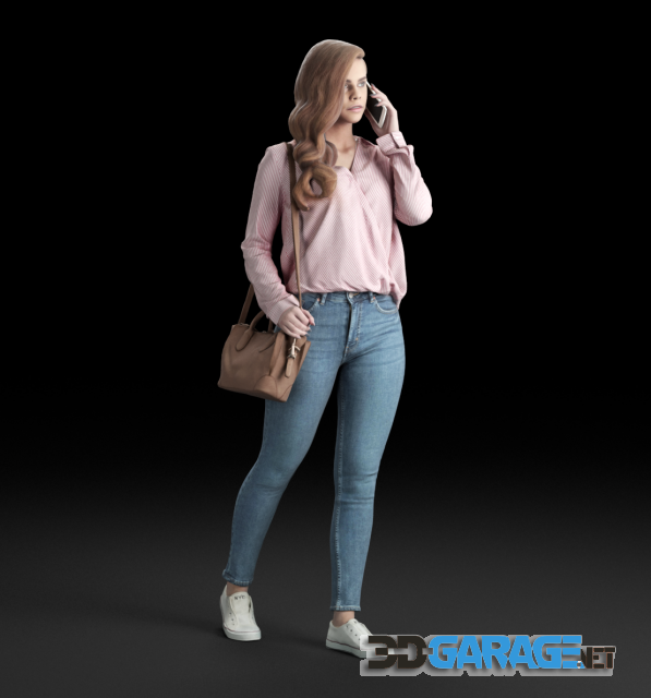 3D-Scan Model – A beautiful girl in blue jeans