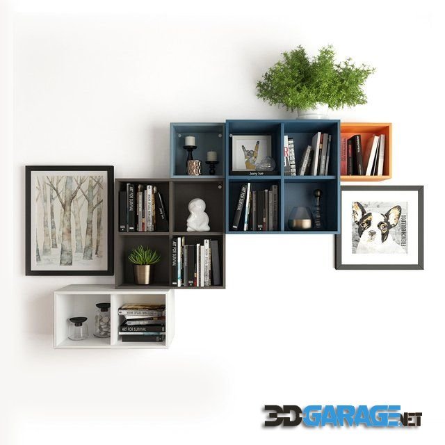 3d-model – A combination of wall cabinets Ikea