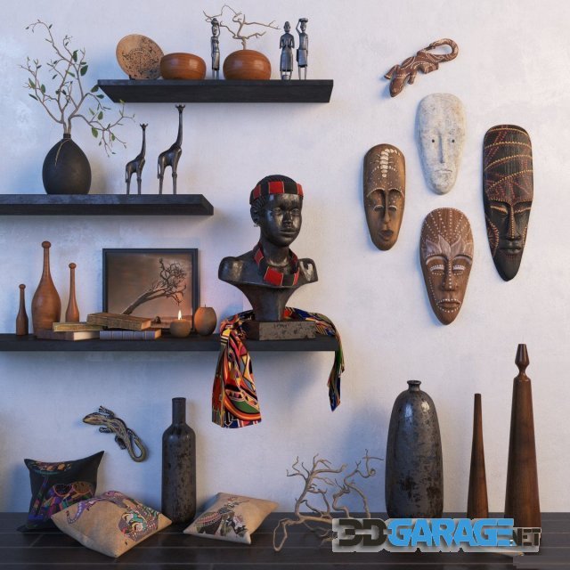 3d-model – Africa decorative set