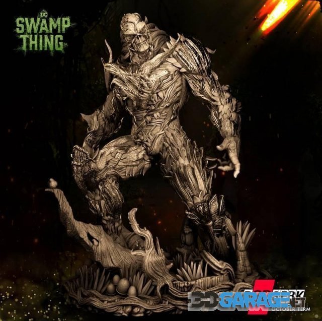 3d-Print Model – B3dserk – The Swamp Thing Statue