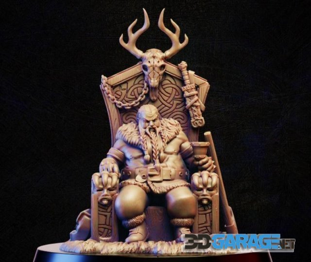 3d-Print Model – Barbarian konung on throne