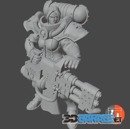 3d-Print Model – Battle Sisters with Flamethrowers