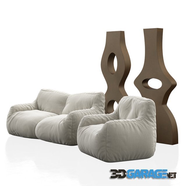 3d-model – Bean bags and XXL vases