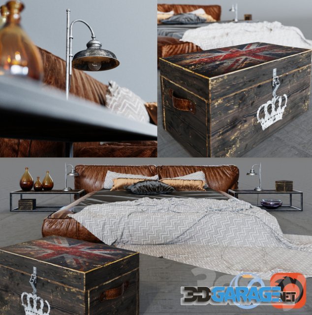 3D-Model – Bed Illini in loft