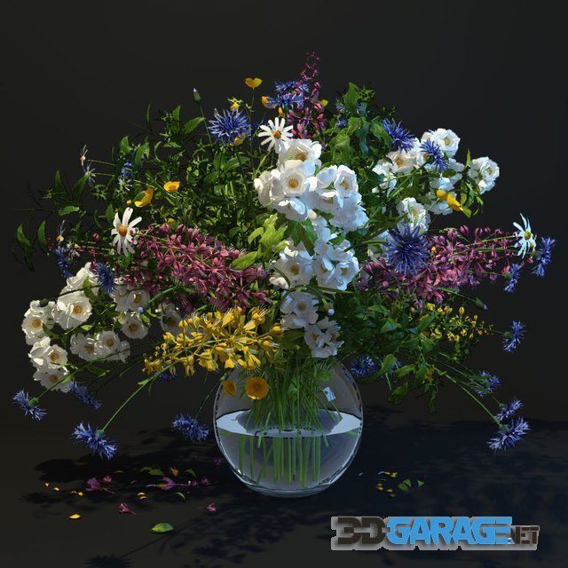 3d-model – Bouquet of wild flowers