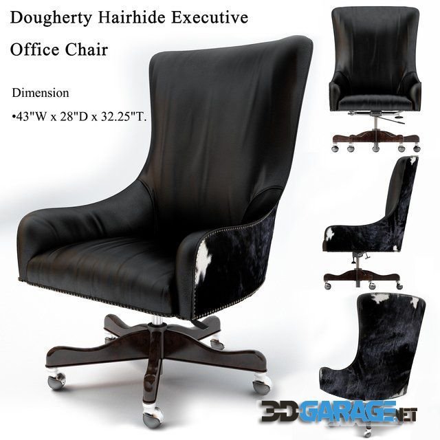 3d-model – Brindle, Dougherty Hairhide Executive Office Chair, Working chair