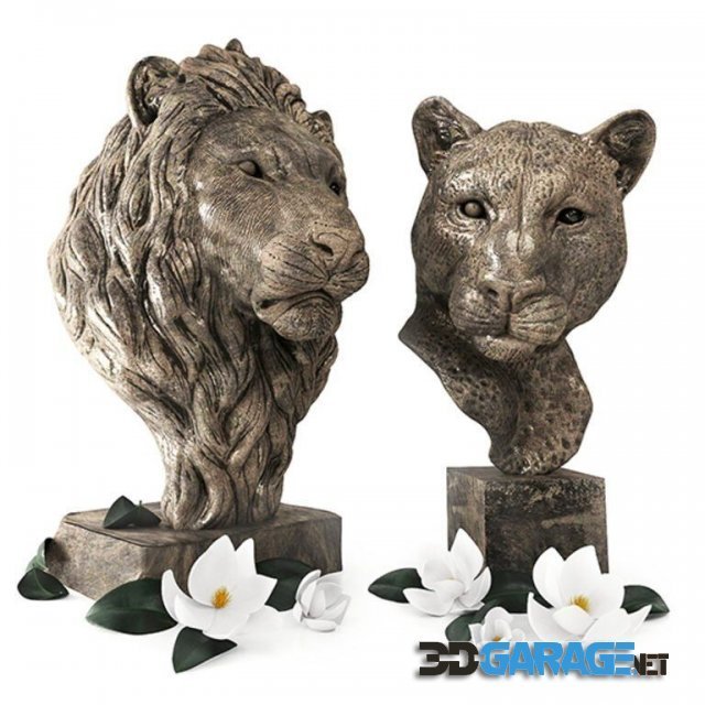 3d-model – Bust of a Lion and Lioness