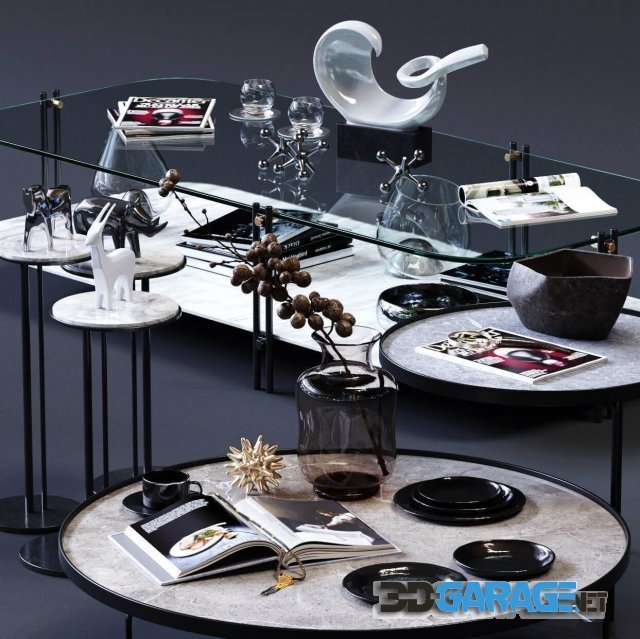 3d-model – Cattelan Italia coffee tables set 02