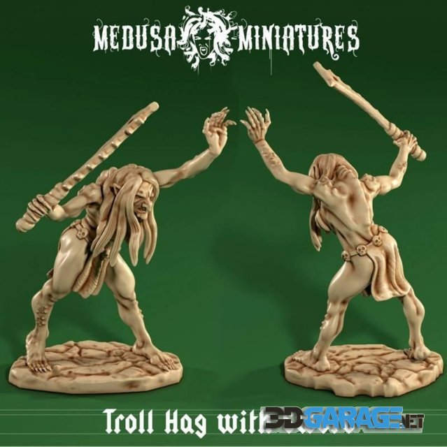 3d-Print Model – Classic Style Troll Hag with Sword