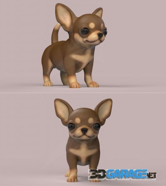 3d-Print Model – Cute Puppy Chihuahua dog