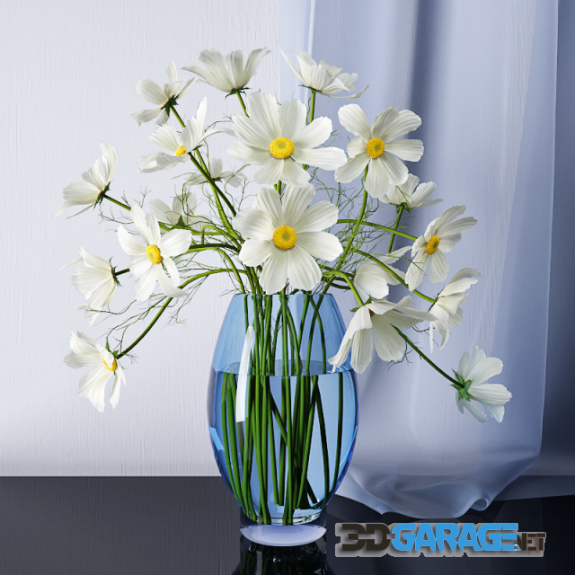 3d-model – Daisies in a vase