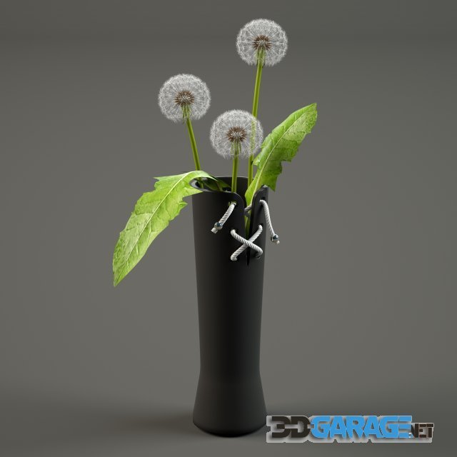 3d-model – Dandelions in a decorative vase
