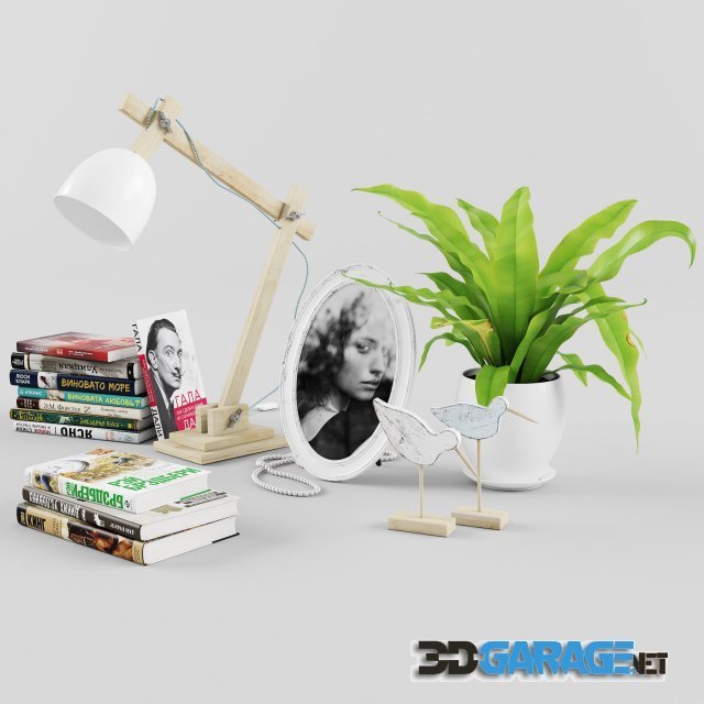 3d-model – Decorative set 4 with lamp