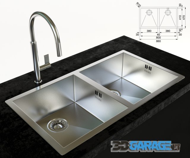3d-model – Franke sink and faucet