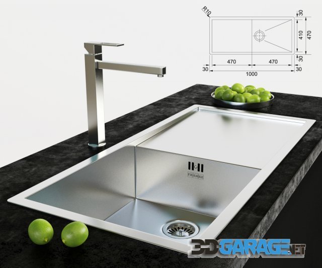 3d-model – Franke sink and faucet2