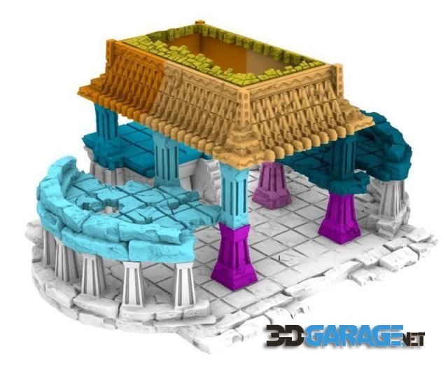 3d-Print Model – GameScape3D – Evil Temple Part 2 and Stalagmites
