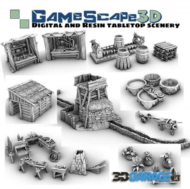 3d-Print Model – GameScape3D – Miller Cooper Merchant Stands Plow Baths