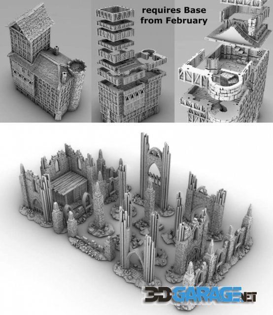 3d-Print Model – GameScape3D – Ruins Scatter-Inn Expansion – Caves Buttes