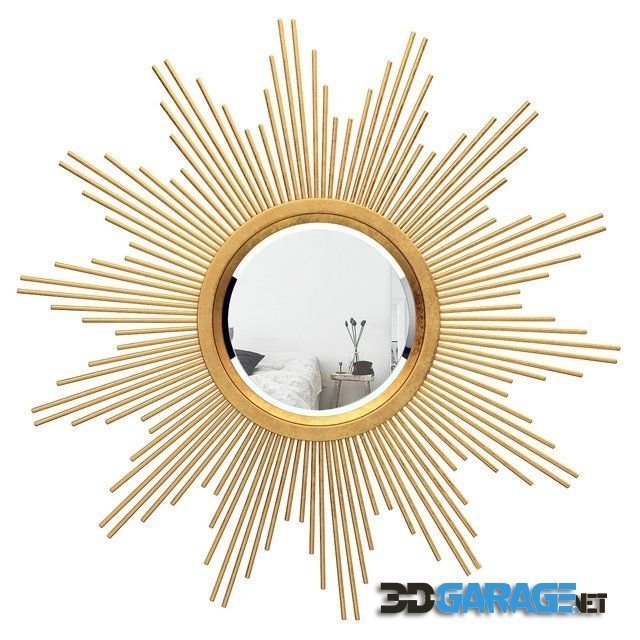 3d-model – Glasser metal starburst wall mirror vark 7277