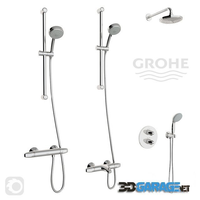 3d-model – Grohe Grohtherm 1000 Thermostat set