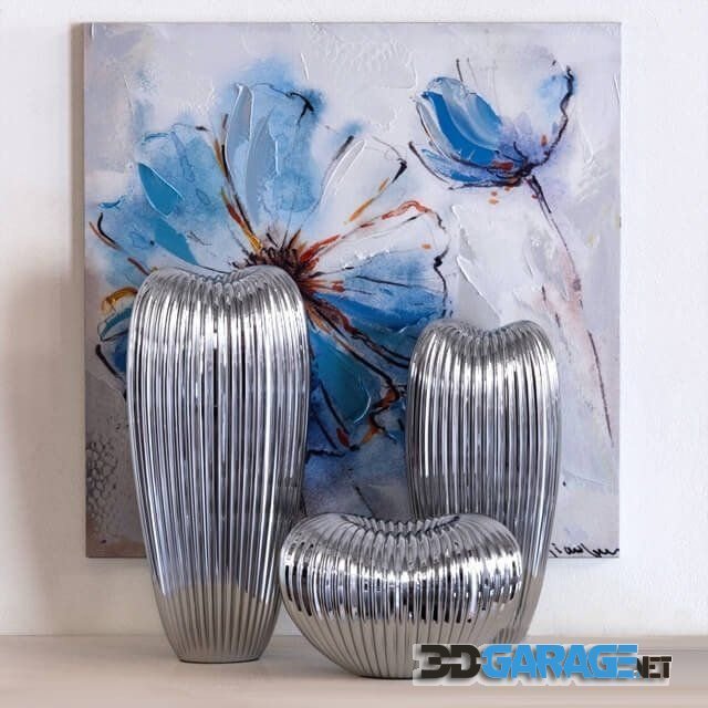 3d-model – Howard Elliott Ribbed Ceramic Vase