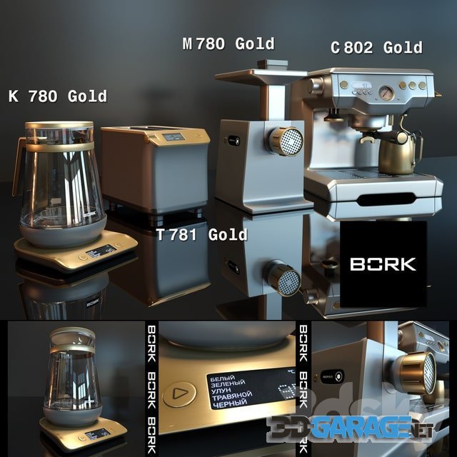 3d-model – Kitchen set BORK gold