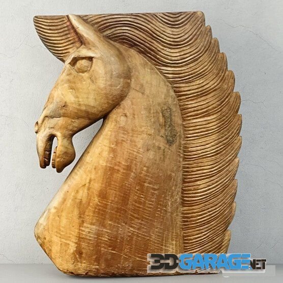 3d-model – Large wood carved horse head