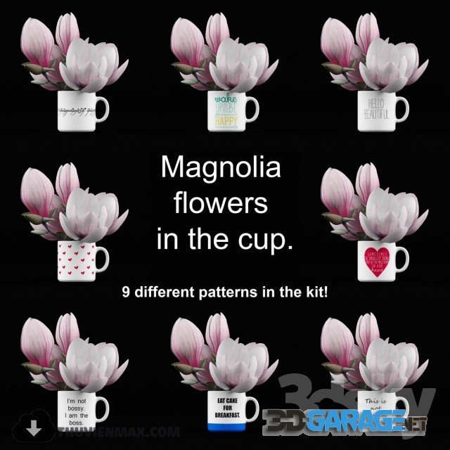 3d-model – Magnolia in the cup