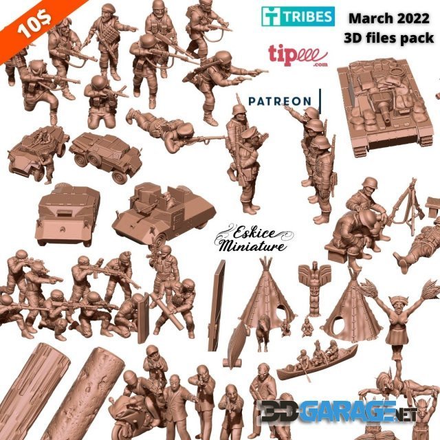 3d-Print Model – March 2022 Pack by Eskice Miniature