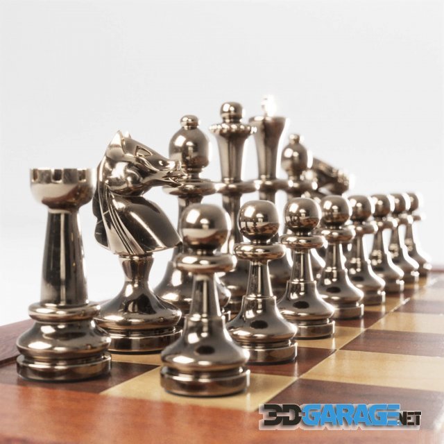 3d-model – Metal chess set
