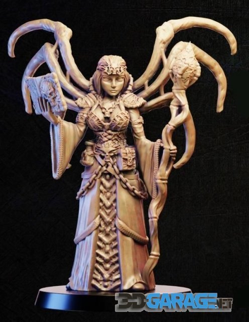 3d-Print Model – Necromancer with bone wings