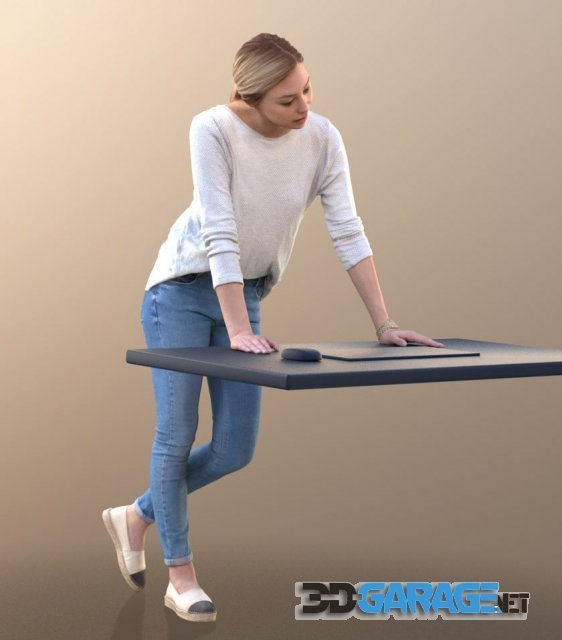 3d model Ramona's girl is standing near the desktop (3D-Scan)