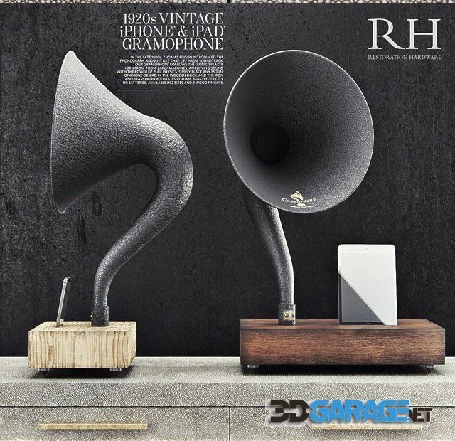 3d-model – Restoration Hardware - Gramophone Set