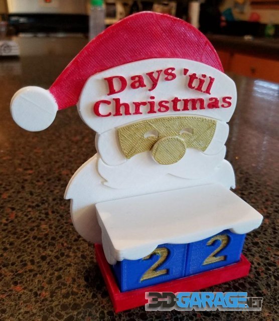 3d-Print Model – Santa Advent Countdown Calendar for Tinkercad Christmas