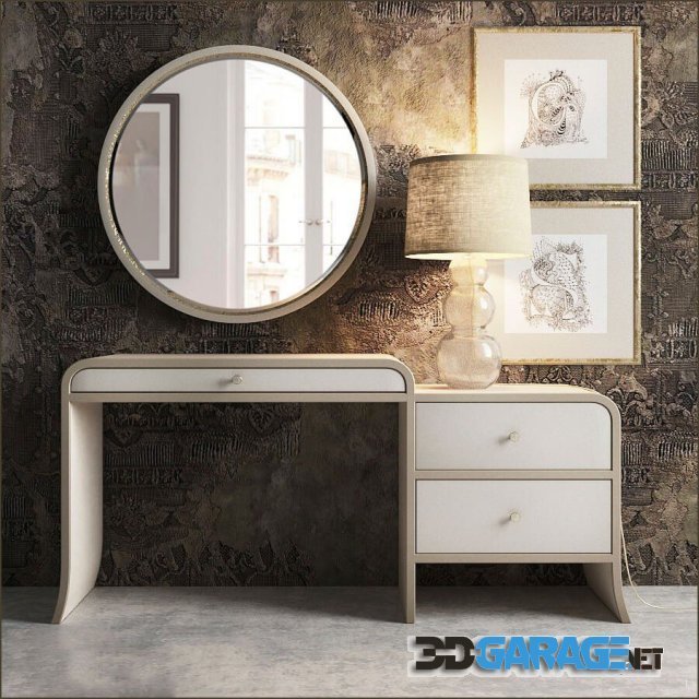 d-model – Sideboard with table lamp and mirror
