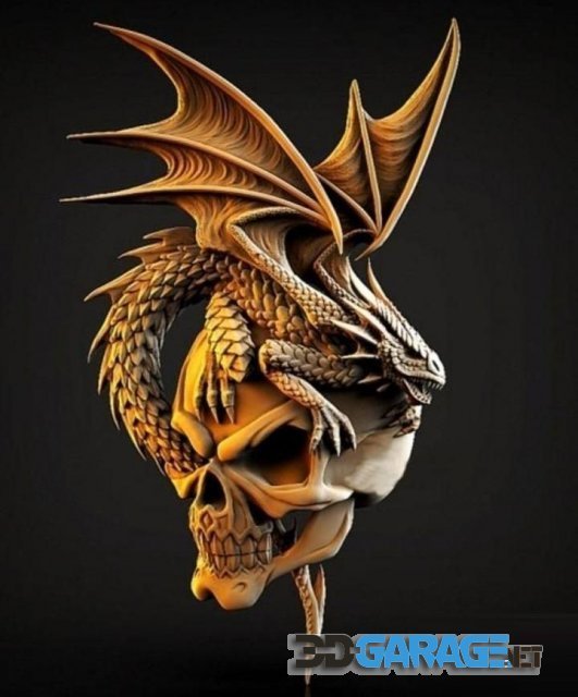 3d-Print Model – Skull and dragon