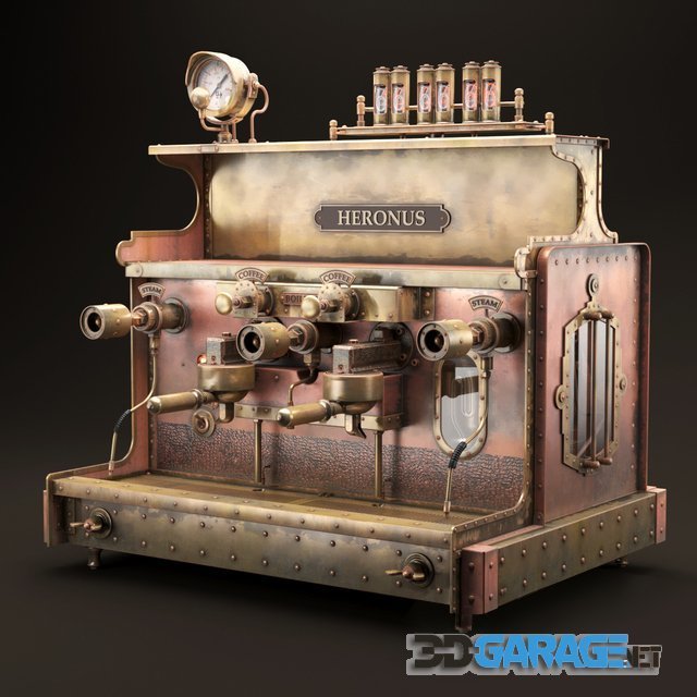 3d-model – Steampunk coffee machine