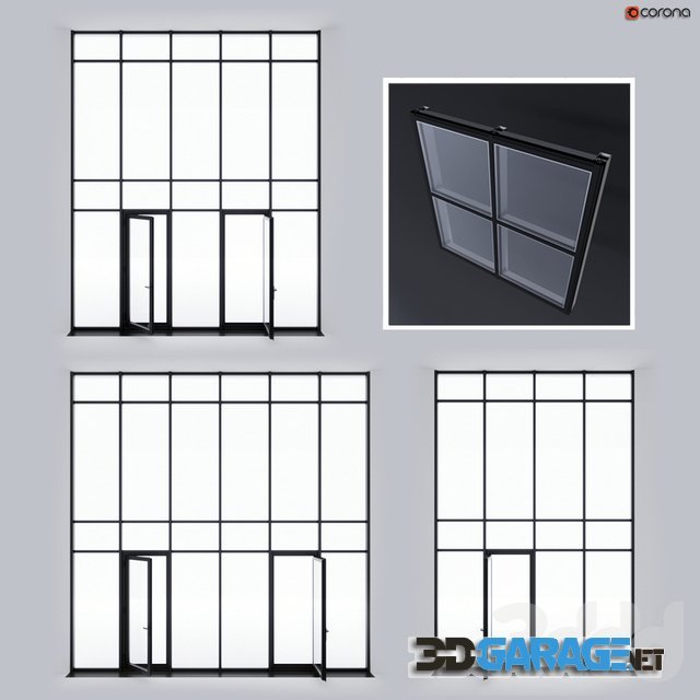 3d-model – Structural glazing 2
