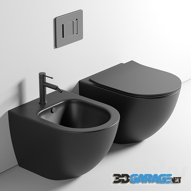 3d-model – Toilet wall mounted Ceramica Nova Metropol CN4002MB rimless