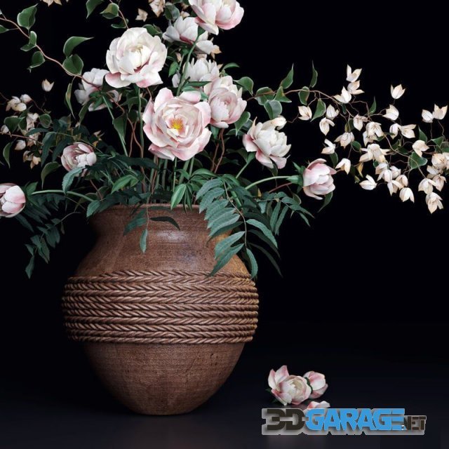 3d-model – White bouquet decorative set