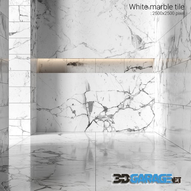 3d-model – White marble tiles 4
