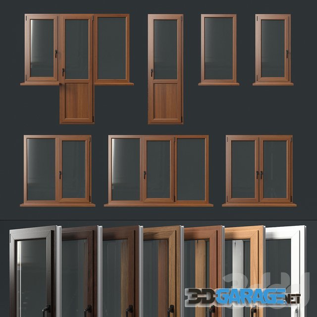 3d-model – Window set Rehau