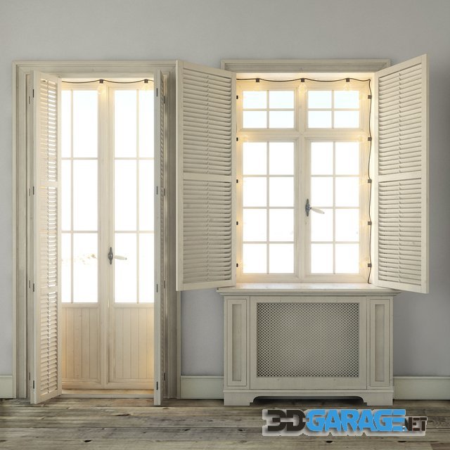 d-model – Windows with shutters and backlighting