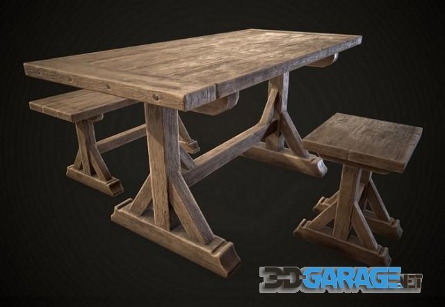 3d-model – Wood Table PBR