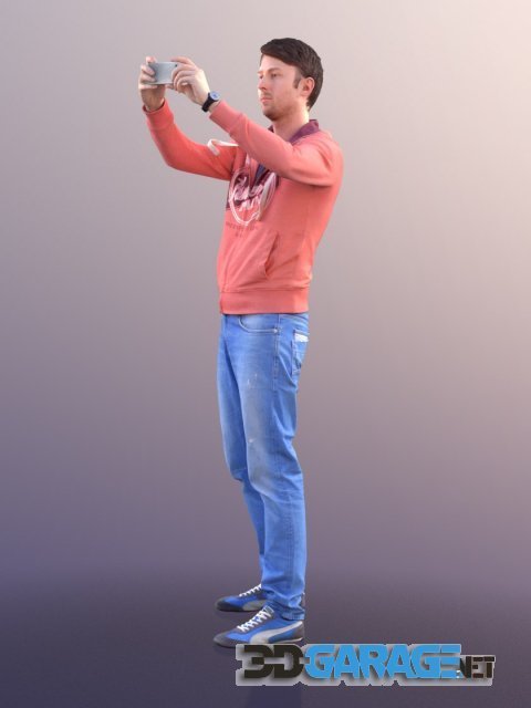 3D-Scan People – Man John with a cell phone